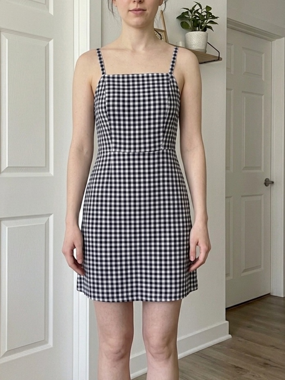 Old Navy Gingham Square-Neck Mini Dress